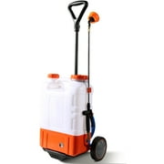 BENTISM Battery Powered Backpack Sprayer with Wheel 4 Gal Tank 0-94 PSI Adjustable