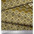 thumbnail image 2 of Soimoi Brown Heavy Canvas Fabric Seamless Damask Printed Craft Fabric by the Yard 58 Inch Wide, 2 of 4