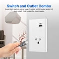 thumbnail image 4 of 2.4GHz WiFi Wall Touch Light Switch with Type-C USB Power Outlet Neutral Wire Required 1 Way Control Tempered Glass Panel Timing Light Switch APP Voice Remote Control Smart Home Devices, 4 of 8
