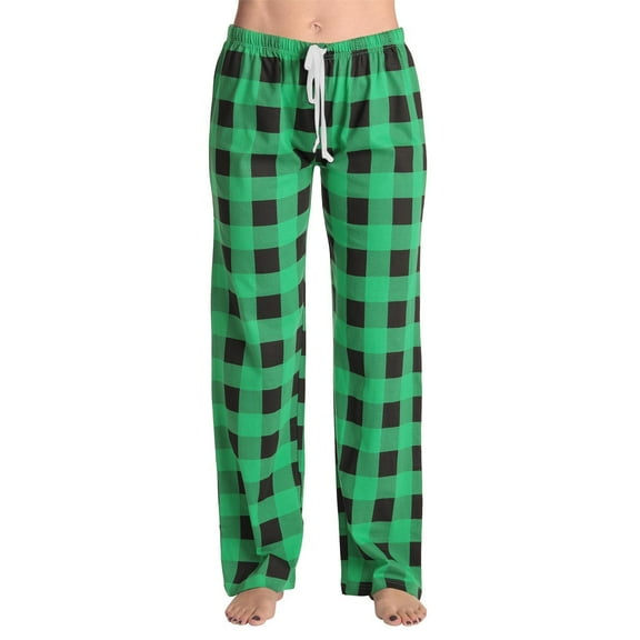 Tall Women's Buffalo Plaid Pajama Pants Drawstring High Waist Lounge Sleep Bottoms Casual Comfy Soft Apparel