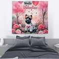 thumbnail image 3 of Hello Valentine’s Day Scottish Terrier Flower Crown Romantic Pink Floral Tapestry Scottie Dog Lover Gifts Wall Hanging Backdrop Home Decor - 00031, 3 of 5