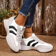 thumbnail image 5 of Womens Tennis Shoes Retro Splice Suede Trainer Althetic Shoes Casual Antislip Sneakers Lace up Running Shoes White Size 9.5, 5 of 9