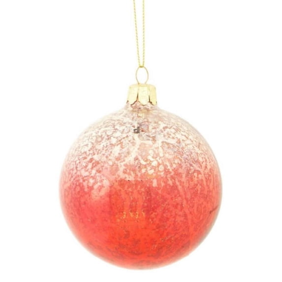 3.5" Crimson Red and Silver Ombre Mercury Glass Christmas Ball Ornament