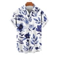 thumbnail image 2 of Birdeem Chemises pour Hommes Chemise Décontractée Hawaïenne Col Rabattu Imprimé Manches Courtes Bouton Chemise Hauts Blouse, 2 of 12
