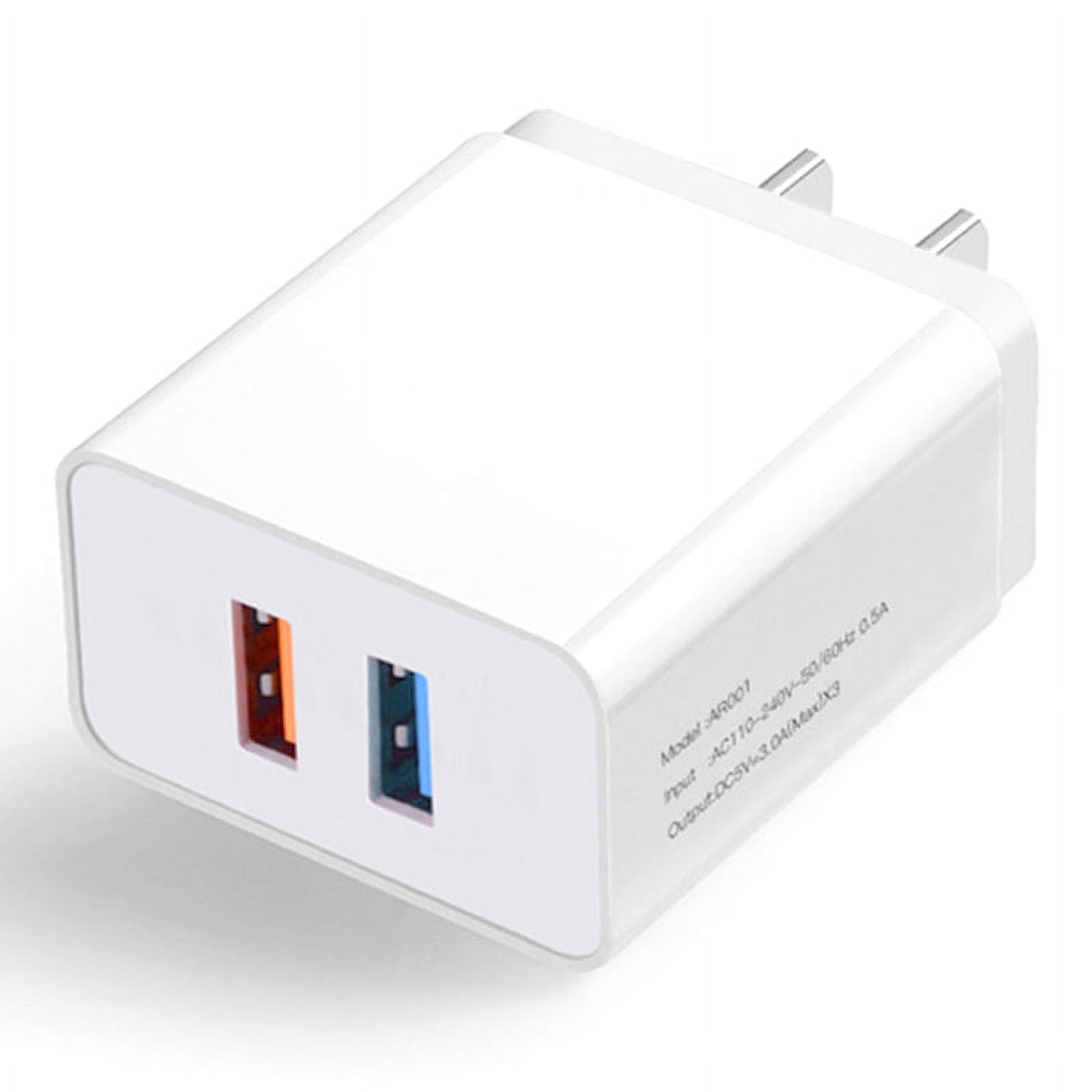 Wall Charger, Upgraded 10W 2-Port USB Plug Cube Portable Wall Charger Plug for iPhone iPad Android Universal for All USB Charging Devices - image 2 of 3