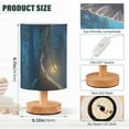 thumbnail image 3 of Owls Trees Forest Lamb Table Lamp USB Bedside Desk Nightstand Lamp Printed Gifts Small Lamp Wood Base for Bedroom Living Room Kids Room College Dorm, 3 of 7