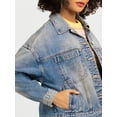 thumbnail image 2 of Jessica Simpson Women's Swing Denim Jacket with Back Pleat, Sizes XS-XL, 2 of 8