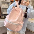 thumbnail image 4 of Floral School Backpack with Zippered Side Pocket, Multi-pocket Schoolbag, Waterproof Bookbag for Women College (Pink), 4 of 6