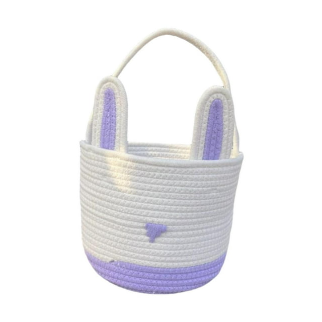 Cesta de regalo de Pascua, cesta de dulces, decoración, reutilizable, vacía, portátil, creativa. Púrpura