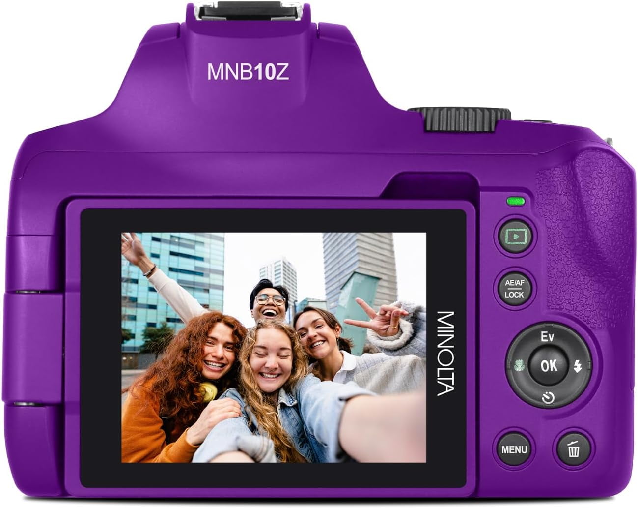 Minolta MNB10Z 64 Megapixel Auto Focus Digital Camera with 10x Optical Zoom, 4K Ultra HD Video Bundle Purple