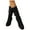 Black, variant on Women's Black Wedge Knee High Boots Wide Calf Suede Slouchy Tall Motocycle Booties Side Zipper Knee Length Buckle Boots