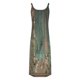 thumbnail image 4 of ICHUANYI Clearance Women Fashion Casual Solid Floral Printed Sleeveless Pocket Split Round-Neck Knee-High Dress Long Dress(Army Green, XXL) ICHUANYI WER2023081405196, 4 of 5