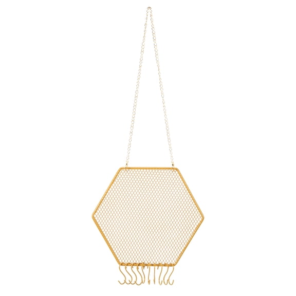 1 Set Earring Holder Organizer Wall, Necklace Holder Hanging Earring Organizer Jewelry Organizer Wall with 10 Hooks for Earring Necklace Jewelry Wall Home Decoration, Hexagons