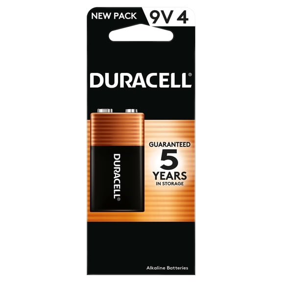 Duracell Coppertop 9V Alkaline Batteries 4/PK