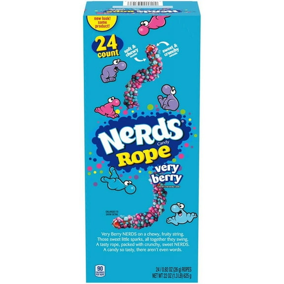 Nerds Very Berry Rope Chewy Crunchy Candy 0.92 oz (24 Ct)
