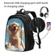 thumbnail image 2 of Balery Cute Angel Winged Dog Mochila con carga USB para hombre y mujer - Mochila impermeable y antirrobo para laptop con puerto USB para viajes, trabajo, 2 of 7