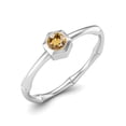 thumbnail image 2 of 0.50 Ctw Round Citrine 925 Sterling Silver Solitaire Geometric Woman Valentines Day Gifts Ring, 2 of 4