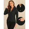 thumbnail image 2 of DARING DIVA Women's Notch Lapel Long Sleeve Elegant Business Jacket XS Black, 2 of 6