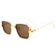 thumbnail image 1 of Gafas de sol para hombre, estilo retro, con borde grueso, cuadradas, de metal, a la moda, color marrón LingWen 9024715094841, 1 of 1