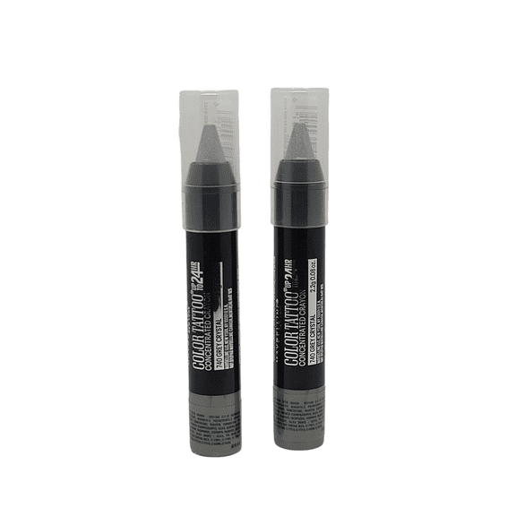 2 Pack Maybelline Color Tattoo Concentrated Crayon 740 Grey Crystal 0.08 oz
