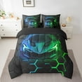 thumbnail image 2 of Erosebridal 7Pcs Race Car Kids Bedding Set for Boys,King Size Comforter Set with Sheets and Pillowcase,7Pcs Bed in a Bag,Neon Honeycomb Children Bed Set,Racing Car Comforter, 2 of 5