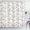 thumbnail image 1 of Ambesonne Japanese Cat Shower Curtain, I Love Sushi Doodle, 69"Wx84"L, Champagne Taupe Grey, 1 of 3