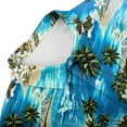 thumbnail image 4 of NAMTYQX Hawaiian Shirts for Men Short Sleeve Lightweight Button Up V Neck Casual Plus Size Textured Patterned Going Out Tops Blue Size 5XL, 4 of 5