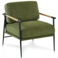thumbnail image 7 of Comfort Stretch Green Accent Chair Armchair Chenille Mid Century Modern Accent Chair Metal Leg Comfy Cushion, 7 of 7