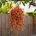 thumbnail image 6 of LKXGBMY Hanging Fall Artificial Fake Mums Flowers Plants Basket for Outdoor Decoration,Faux Silk Daisy Planters UV Resistant for Home Porch Patio Balcony Yard Autumn Decor(Dark Red with Orange), 6 of 7