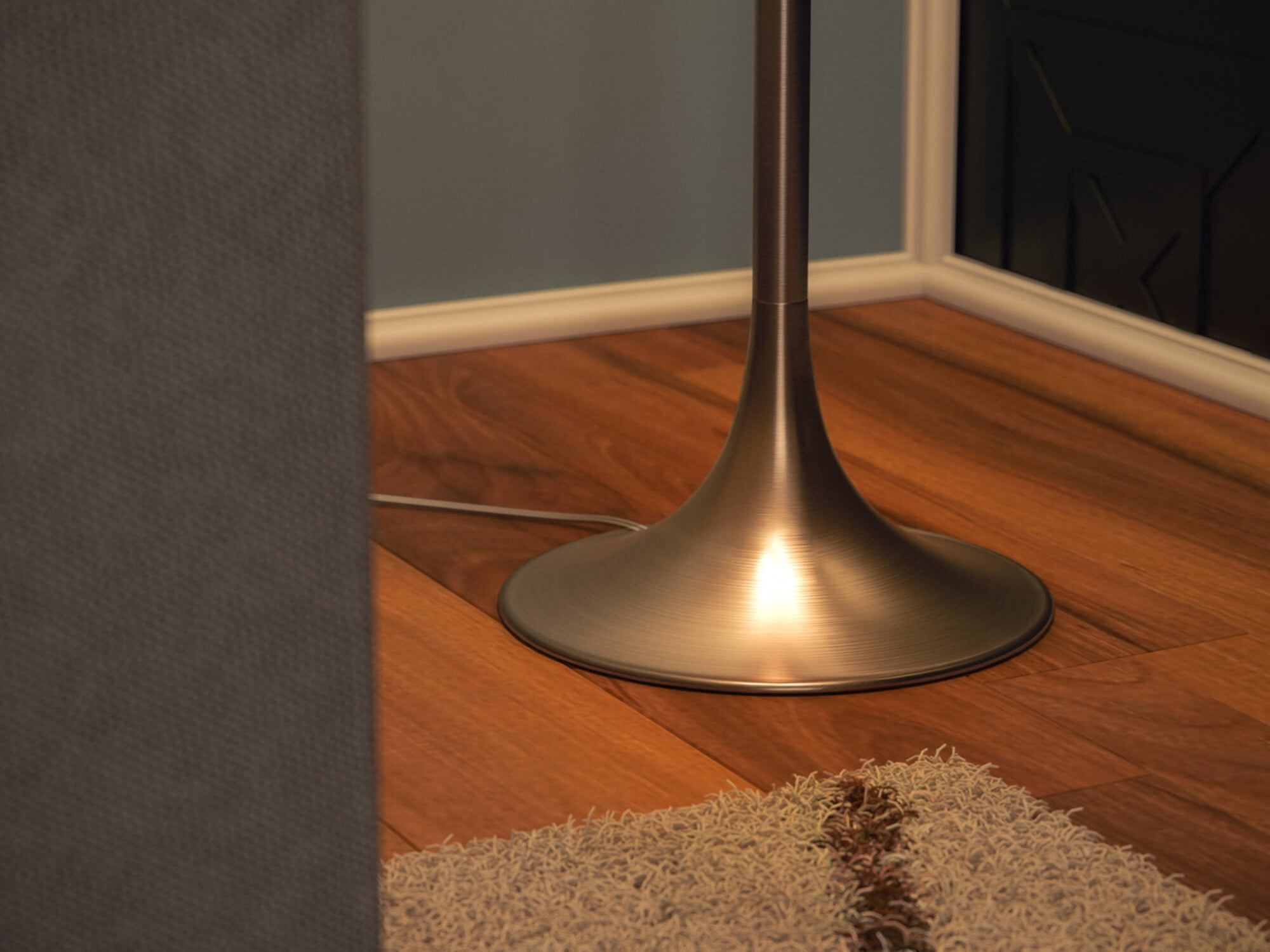 Kenroy Home Stowe 61'' Floor Lamp with White Fabric Drum Shade Transitional Floor Light Fixture for Living Room, Bedroom or Office, Antique Brass
