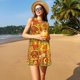 thumbnail image 3 of Easygdp Thanksgiving Day para Vestido Transpirable de Mujer, Vestido Suelto de Manga Corta con Pliegues y Bolsillos para el Verano, 3 of 7