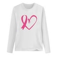 thumbnail image 4 of Aboser Breast Cancer Shirts for Women Pink Ribbon Graphic Tees Funny Long Sleeve Tops Plus Size Blouse Breast Cancer Warrior T Shirts, 4 of 4