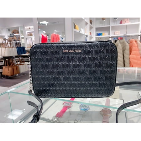 Michael Kors Signature Jet Set Large EW Crossbody Bag - Black …
