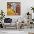 thumbnail image 2 of Sunlit Farm Animal Cattle Animals & Insects Painting Gallery Wrapped Canvas Print Wall Art, 2 of 7