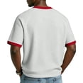 thumbnail image 3 of Iaqnaocc Shirts for Men 250 Anniversary Usa Shirt Retro Waffle Usa 250th Anniversary Shirt USA Star Stripes Graphic V Neck Anniversary Summer 250th Anniversary Patriotic Tee White L, 3 of 3