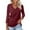 Wine, variant on Women's Slim-Fit T-Shirt V Neck 3/4 Sleeve Tops Solid Color Casual Shirts Summer Tees Womens Tops Versatile Tee Tshirt