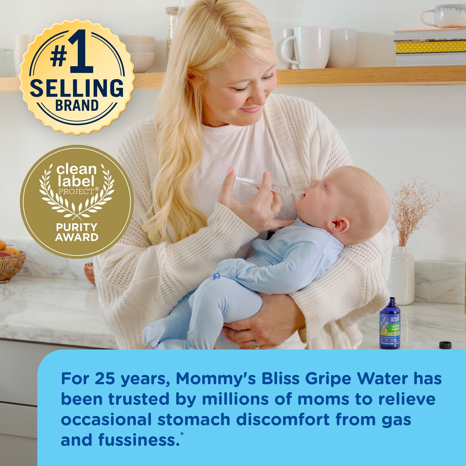 Mommy's Bliss Gripe Water Original, Relieves Stomach Discomfort, Over-the-Counter, 4 fl oz