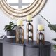 thumbnail image 3 of Portavelas de pilar hecho a mano de metal dorado con 3 velas, juego de 3, 3 of 5