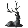 thumbnail image 1 of Ornements de Renne en Résine, Décoration de Cerf Moderne de Table pour les Fêtes, Statue Noire Assise, 1 of 7