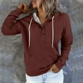 thumbnail image 2 of WZXFASHION Women's Solid Color Fashion Casual Button Pocket Long Sleeve Sweater Up To 50% Off thermal pullover sweater, 2 of 6
