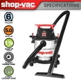 thumbnail image 2 of Shop-Vac® 6 Gallon 5.0PHP Stainless Steel Wet/Dry Vacuum 1-7/8, 2 of 16