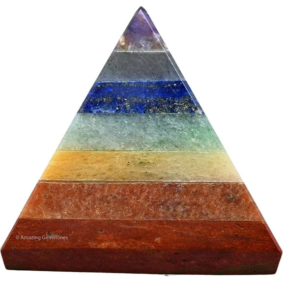 Chakra Pyramid Crystal Healing Stones - 1" Inch
