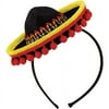 amscan Fiesta Sombrero Headband Fabric w/ Ball Fringe (Each)