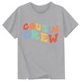 thumbnail image 2 of Krdevn Kids Cousin Crew Multicolor Letter Print Crew Neck Short Sleeve Tee Soft Casual Daily Summer Boys Girls Top,3-4 Years, 2 of 3