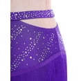 thumbnail image 4 of Aislor Women's Rhinestone Shiny Latin Dance Fringe Hem Salsa Tango Ballroom Performance Skirt Purple M, 4 of 7