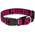 thumbnail image 1 of Buckle-Down Martingale Dog Collar - Punk Princess Black Fuchsia - 1" Wide - Fits 15-26" Neck Size - Large, 1 of 1