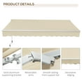 thumbnail image 6 of Outsunny 12' x 8' Retractable Patio Awning Sun Shade Outdoor Patio Cream, 6 of 9
