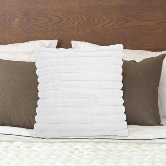 FOMIYES White Plush Throw Pillow for Home Sofa Comfortable Cuddly Cushion