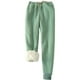 thumbnail image 1 of Pantalones Wei de cintura elástica con bolsillos de forro polar de color liso para mujer, mallas Harun informales Fridja  hfkajh99418, 1 of 6