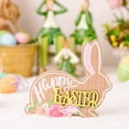 thumbnail image 2 of Easter Wooden Bunny Shape Table Ornament Farmhouse Tabletop Decor with Rabbit Ornament for Spring Party Decorations Easter Decor Bunnies Spring Decor, 2 of 4